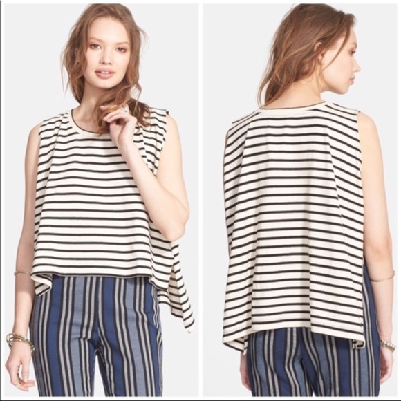 We The Free Tops - We The Free Striped Sleeveless High/Low Tee
